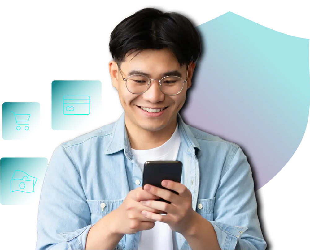 man using his mobile phonr